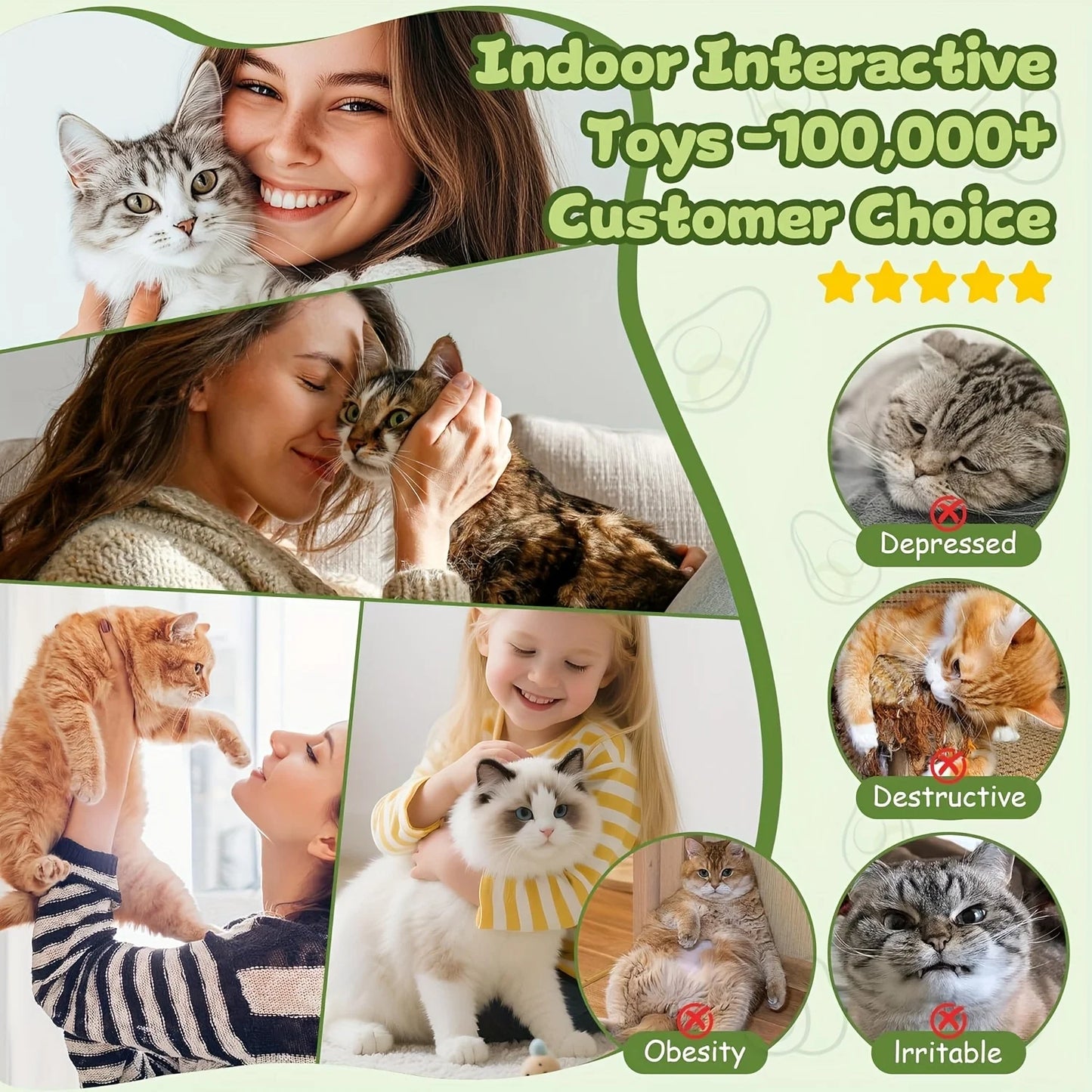 Indoor Wall/Door Mount Adhesive Cat Toy