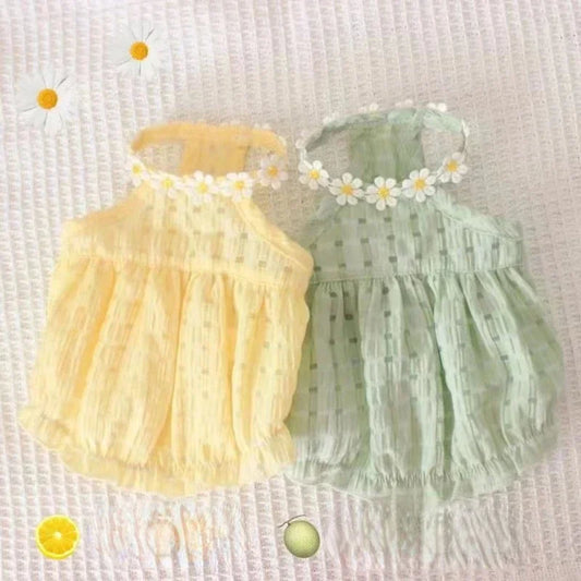 Breathable Cute Daisy Dress for Dogs