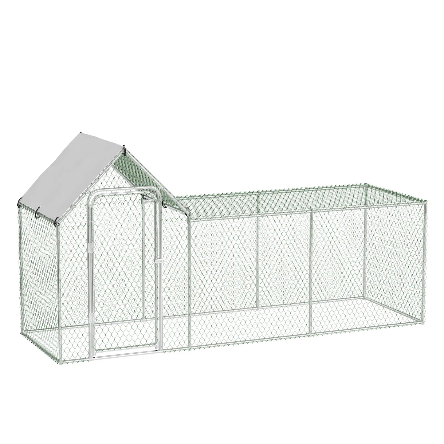 Flat Style Outdoor Walk-In Poultry Cage w/Waterproof Cover