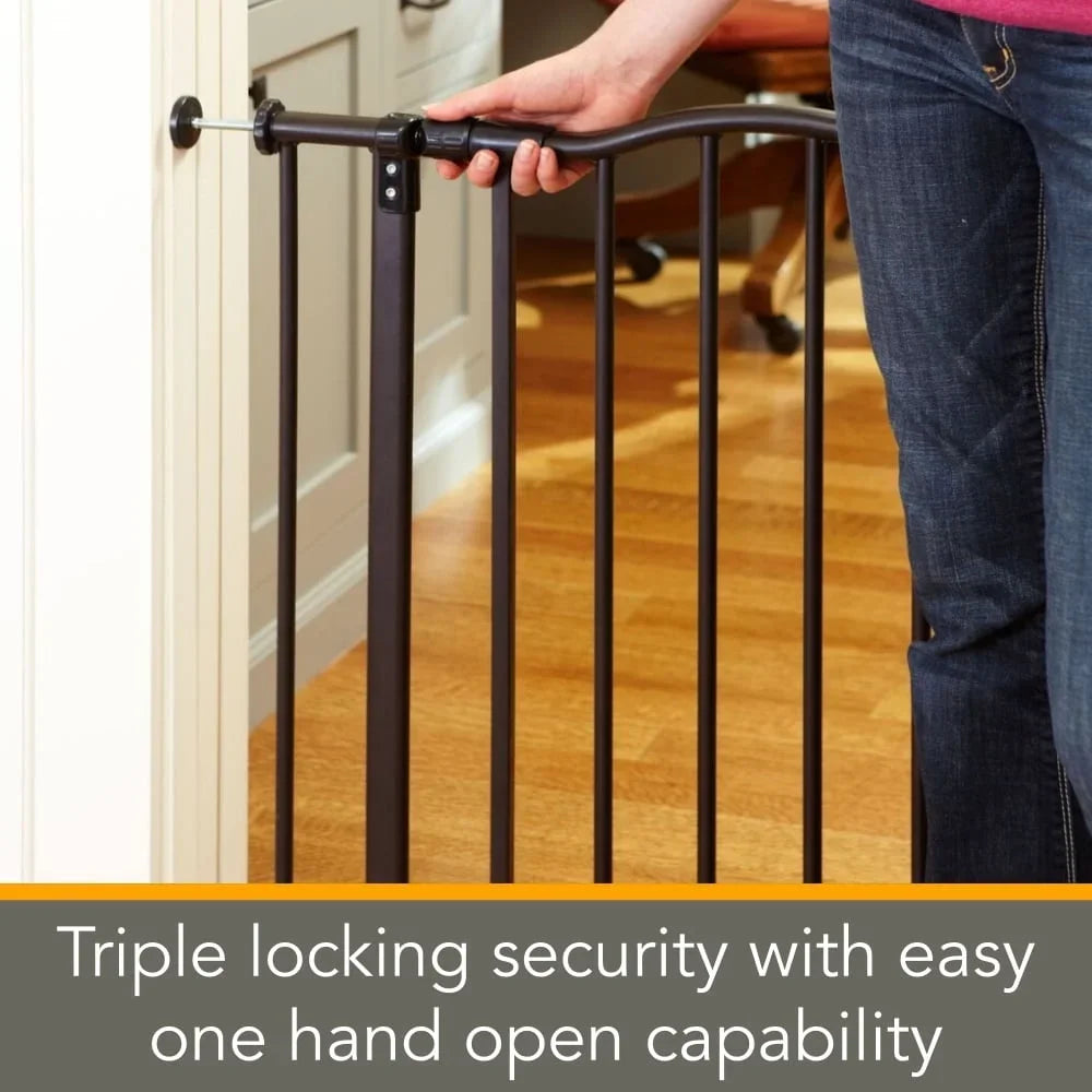 Wide Metal Pressure Mounted Self Closing Pet Gate