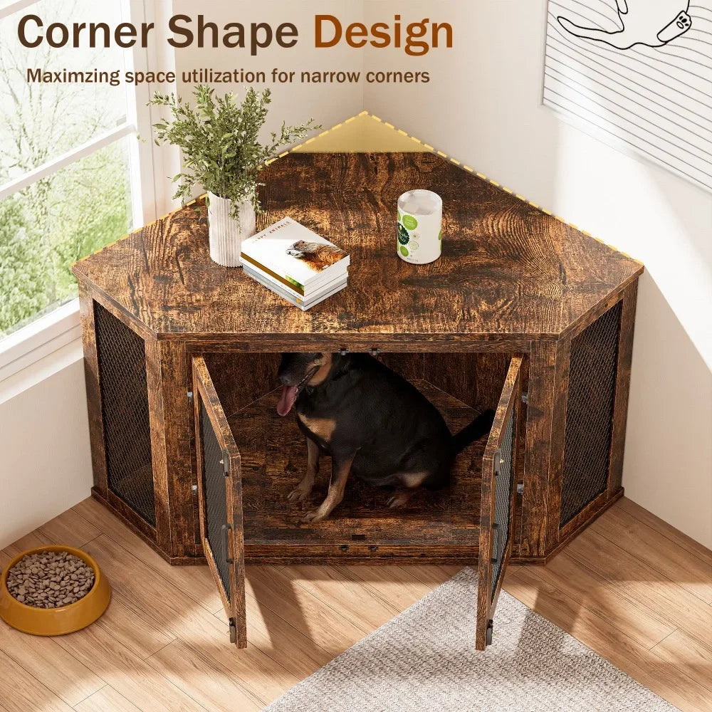 Corner Furniture, Wooden Dog Kennel Crate