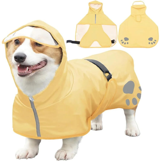 Waterproof Hooded Reflective Slicker for Dogs