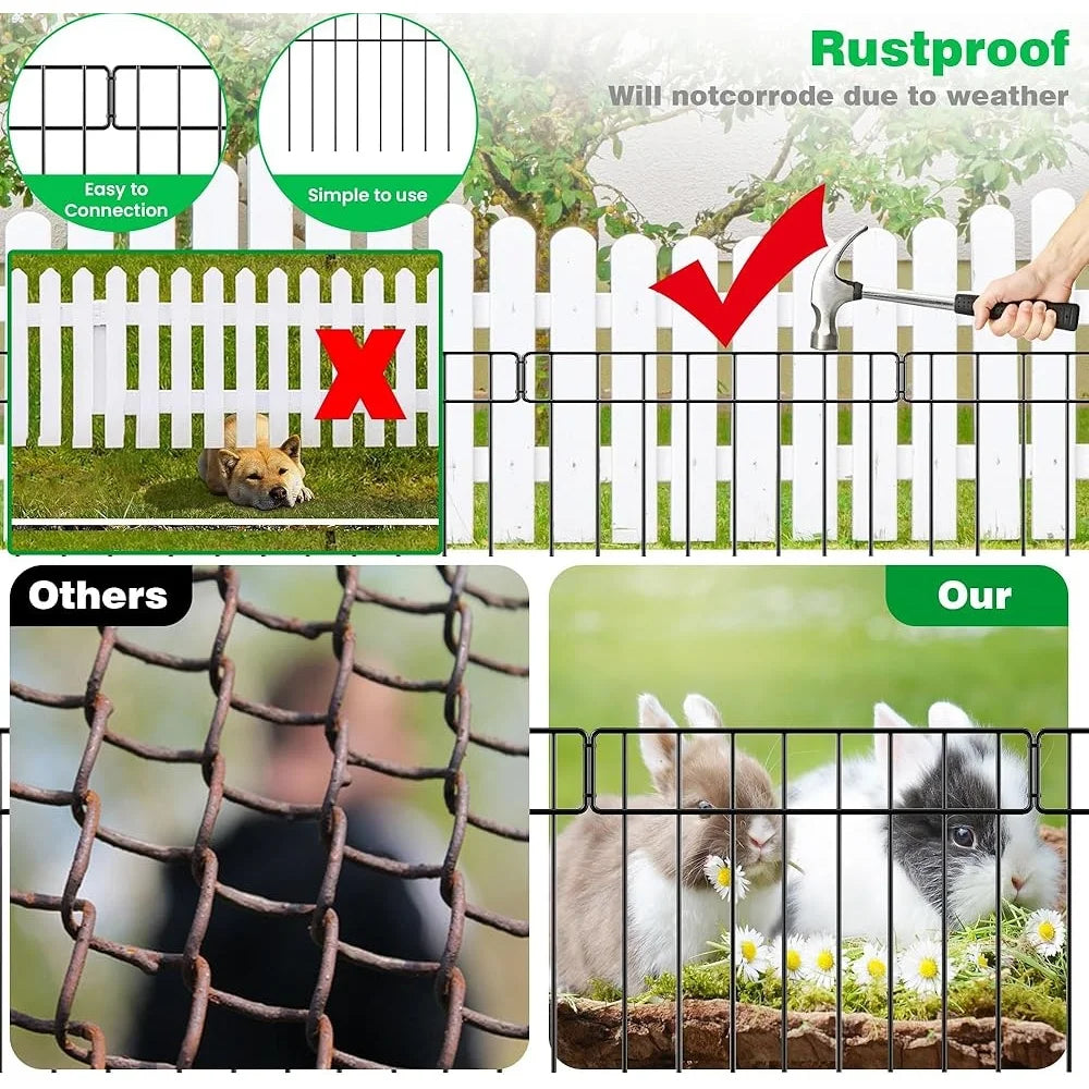 No Dig Decorative Fencing Security Panels, 20ft