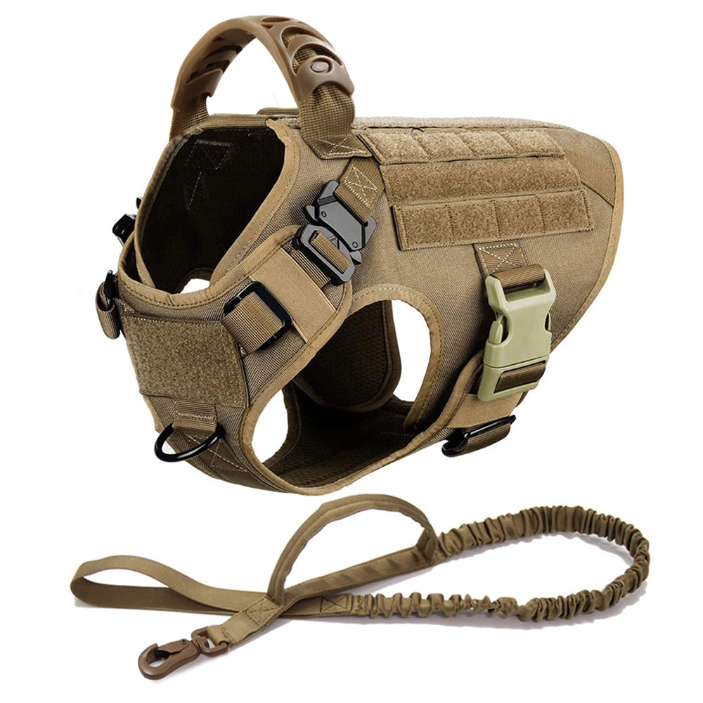 Large Dog Tactical Training Harness and Leash Set