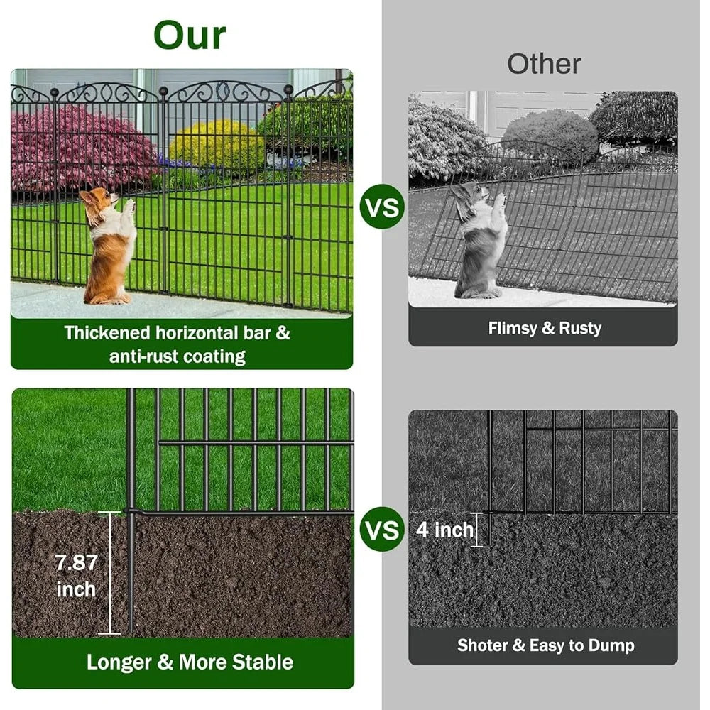 Tall 12 Panel Metal Fencing Animal Barrier with Gate