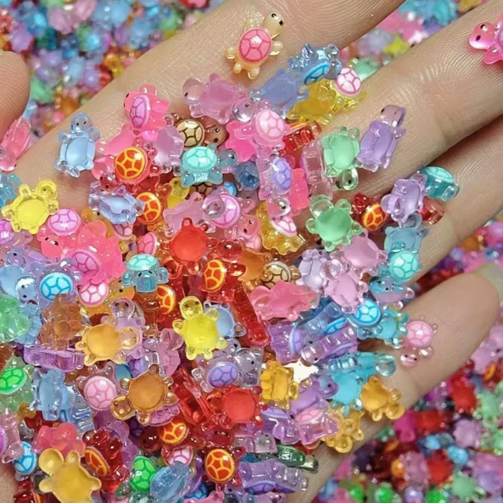 Mini Resin Turtle Figurines, Aquarium Decoration (100 pcs)