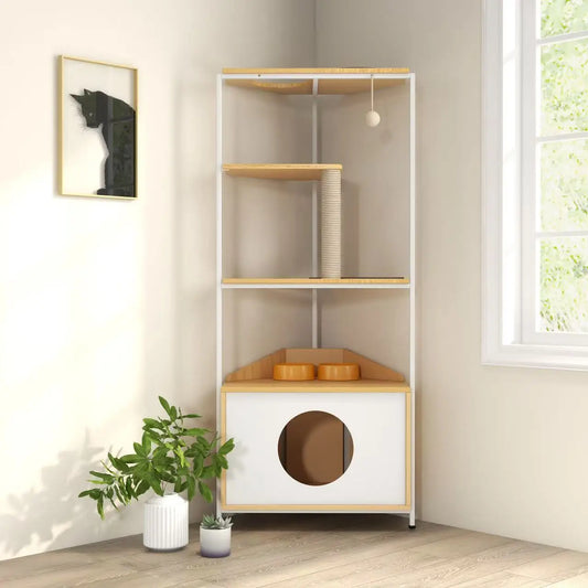 Indoor Corner Furniture Cat Tower Condo