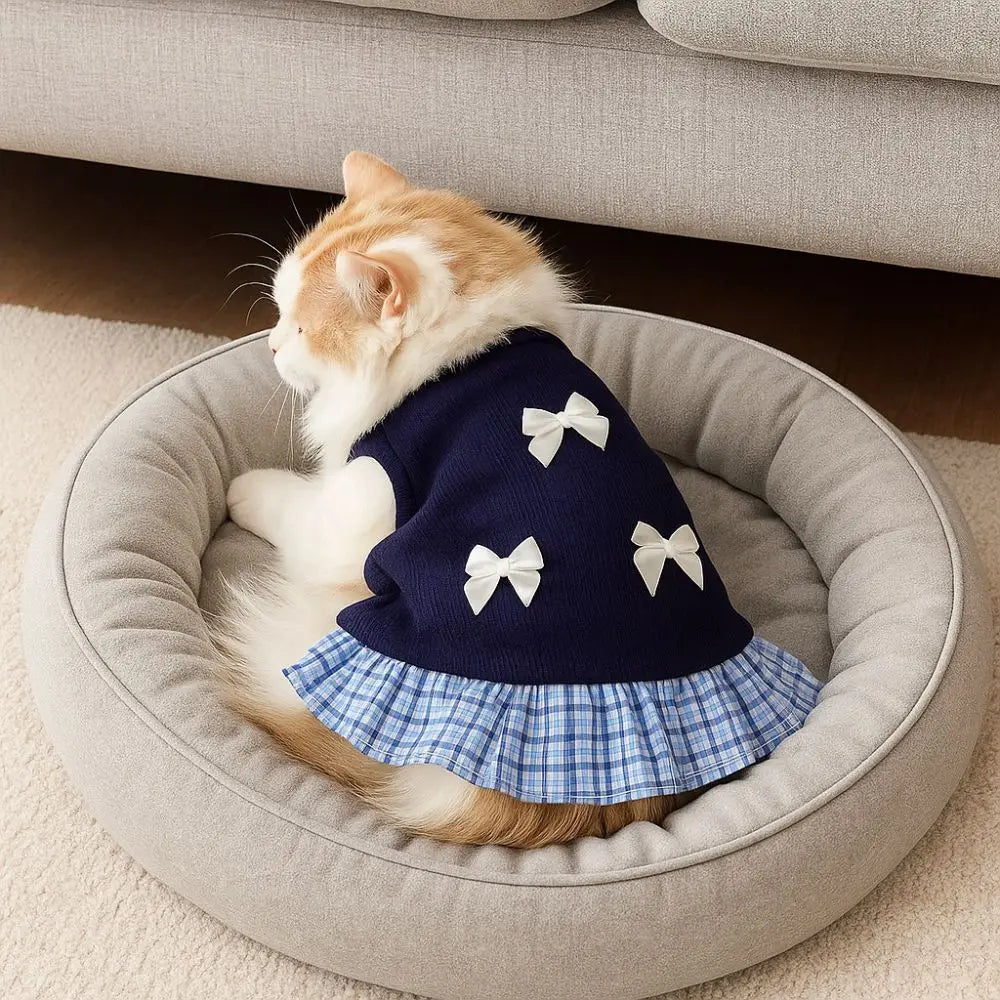 Breathable Soft Plaid Summer Dress for Pets