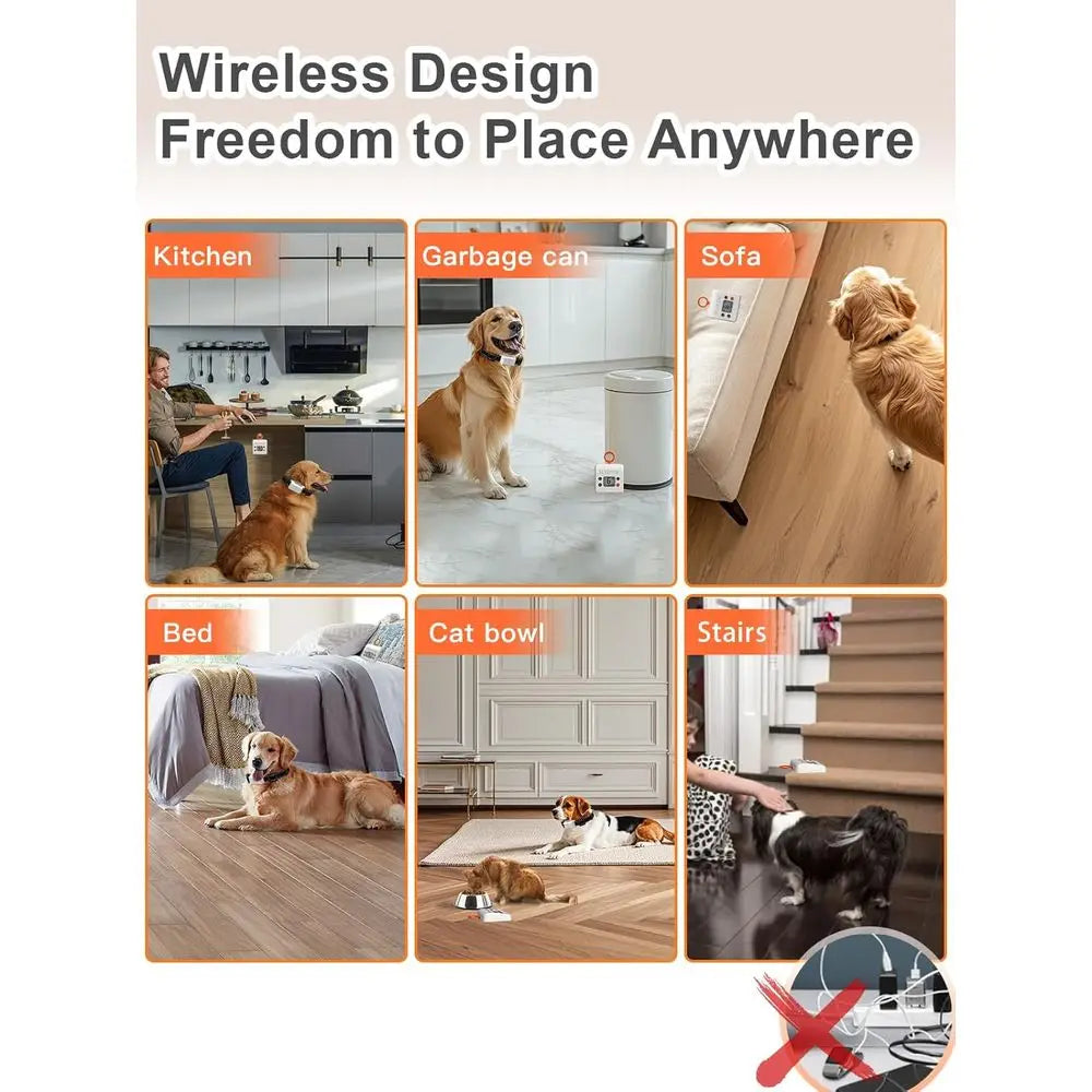 Indoor Rechargeable Wireless Pet Barrier, Adjustable Range