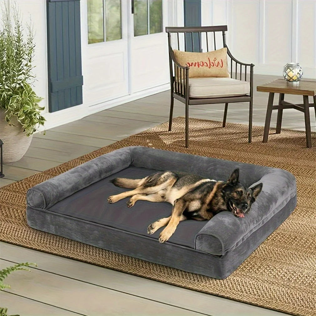 Jumbo Orthopedic Plush Memory Foam Dog Bed
