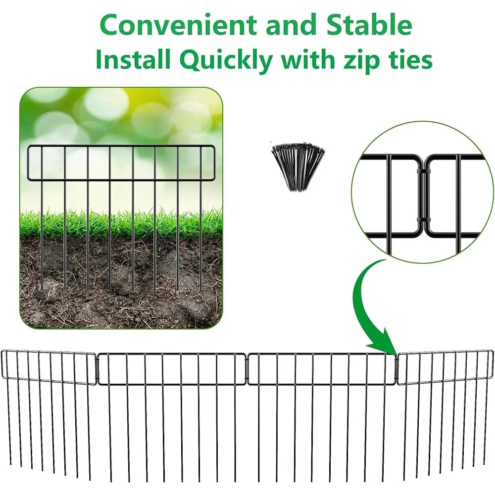 No Dig Decorative Fencing Security Panels, 20ft
