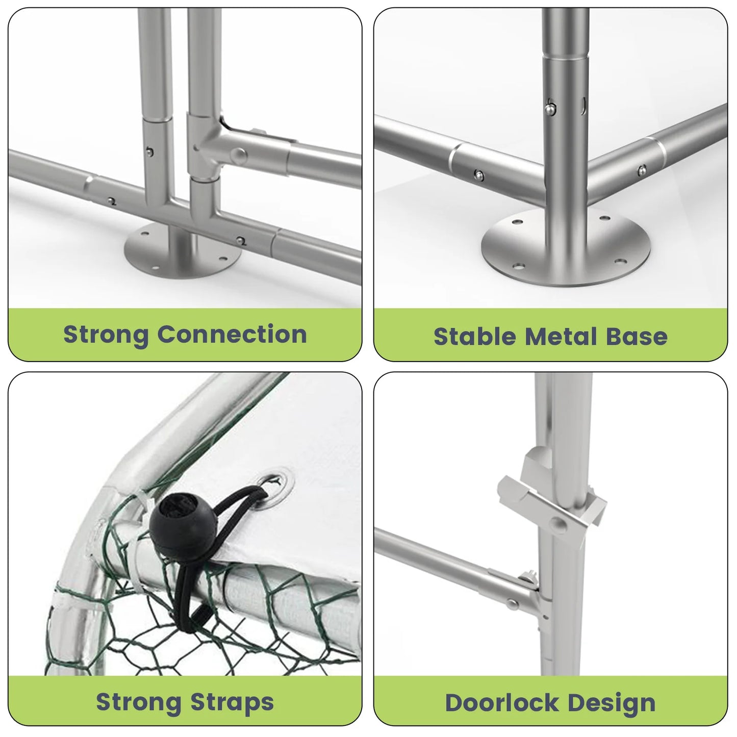 Flat Style Outdoor Walk-In Poultry Cage w/Waterproof Cover