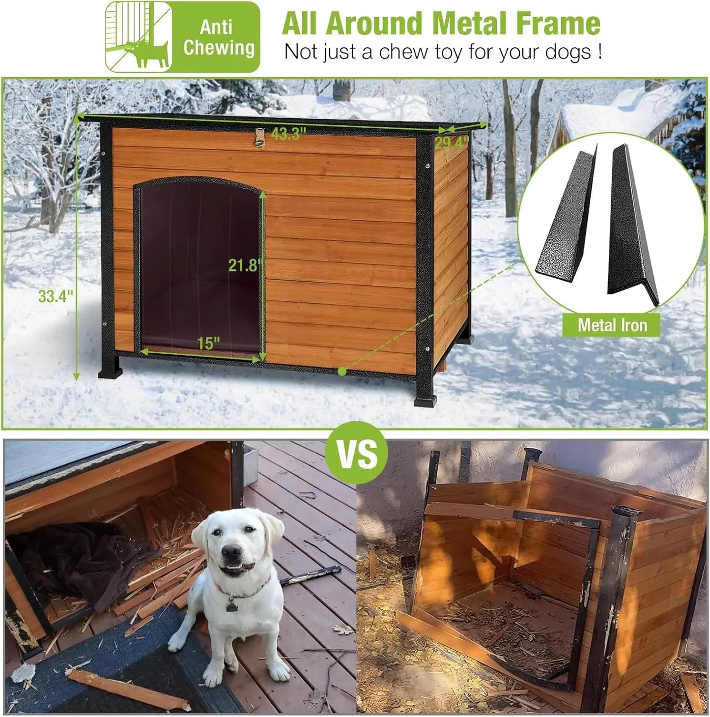 Large Insulated Winter Dog House for Outside
