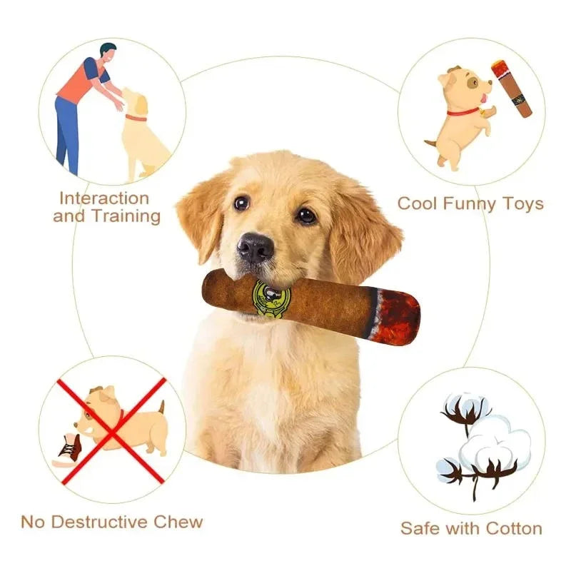 Funny Novelty Squeaky Cigar Toy for Dogs