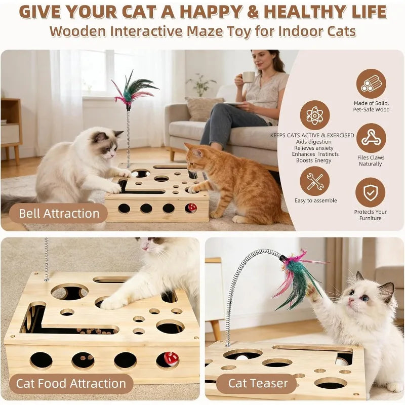 Interactive Toy Puzzle Box for Cats
