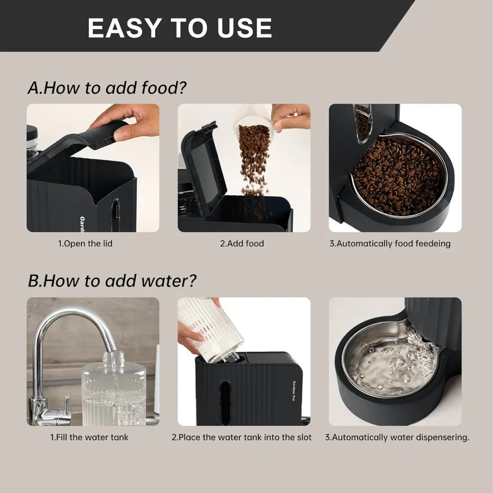 Automatic Gravity Pet Feeder and Water Dispenser