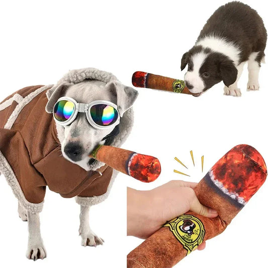 Funny Novelty Squeaky Cigar Toy for Dogs