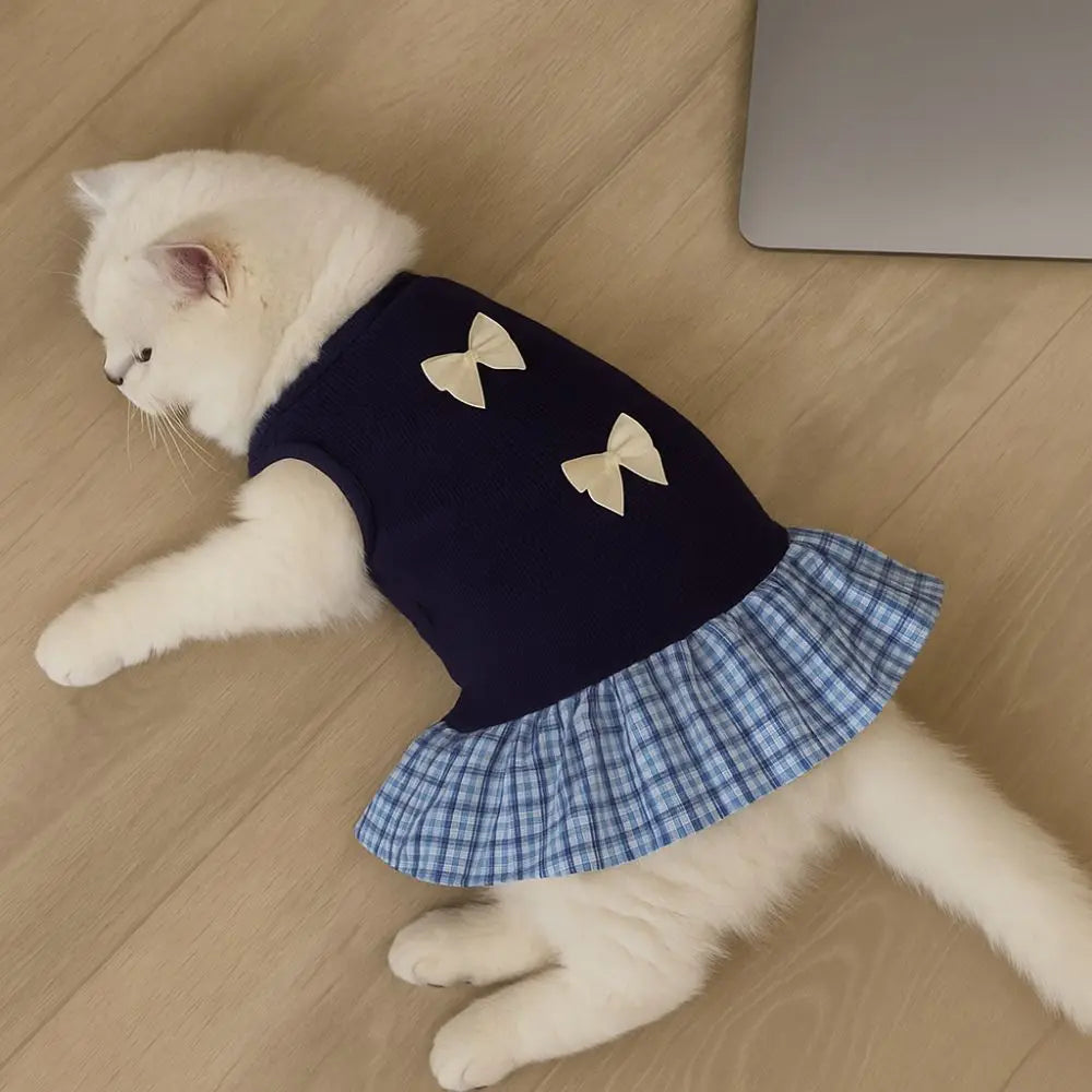 Breathable Soft Plaid Summer Dress for Pets