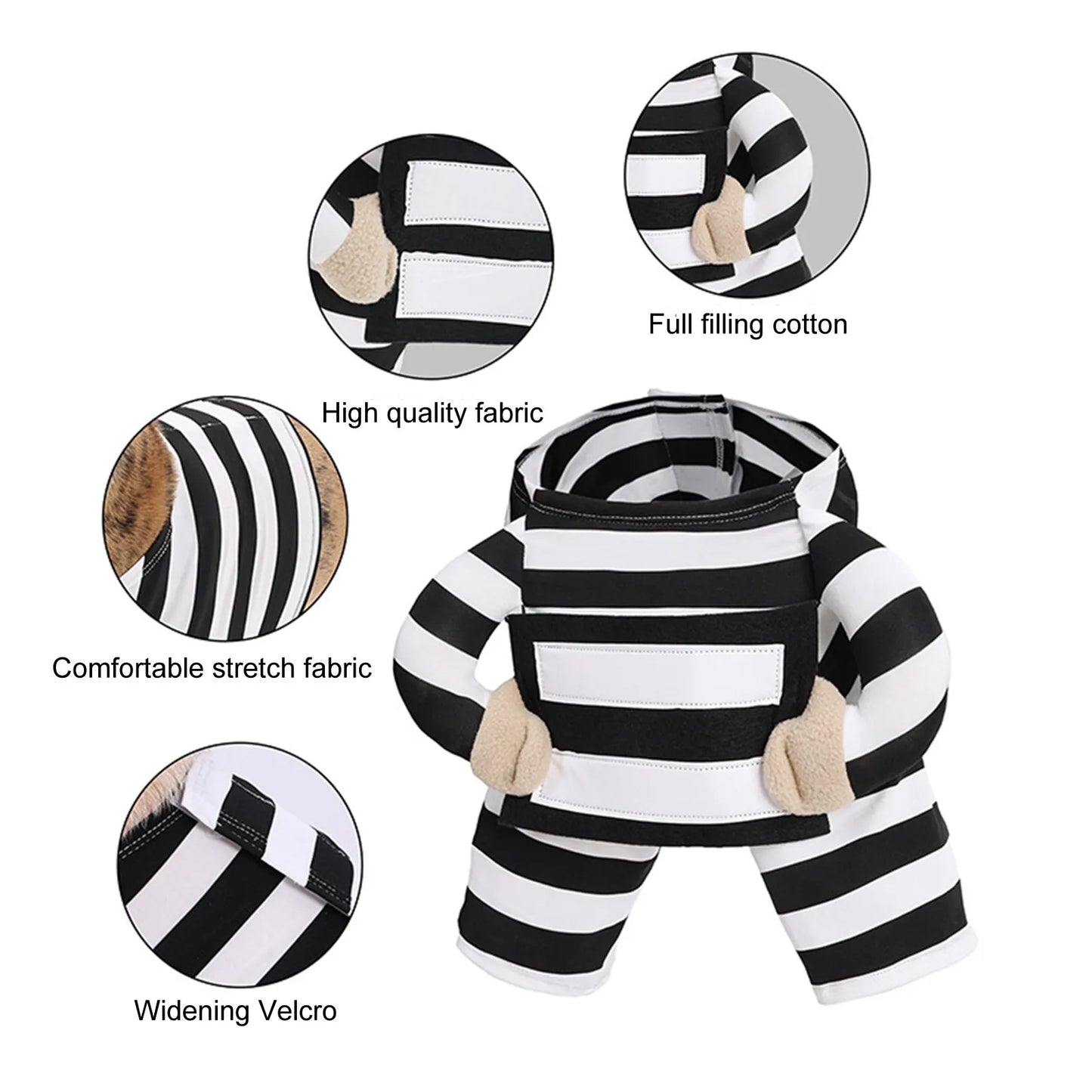 Prisoner Design Pet Costume for Halloween