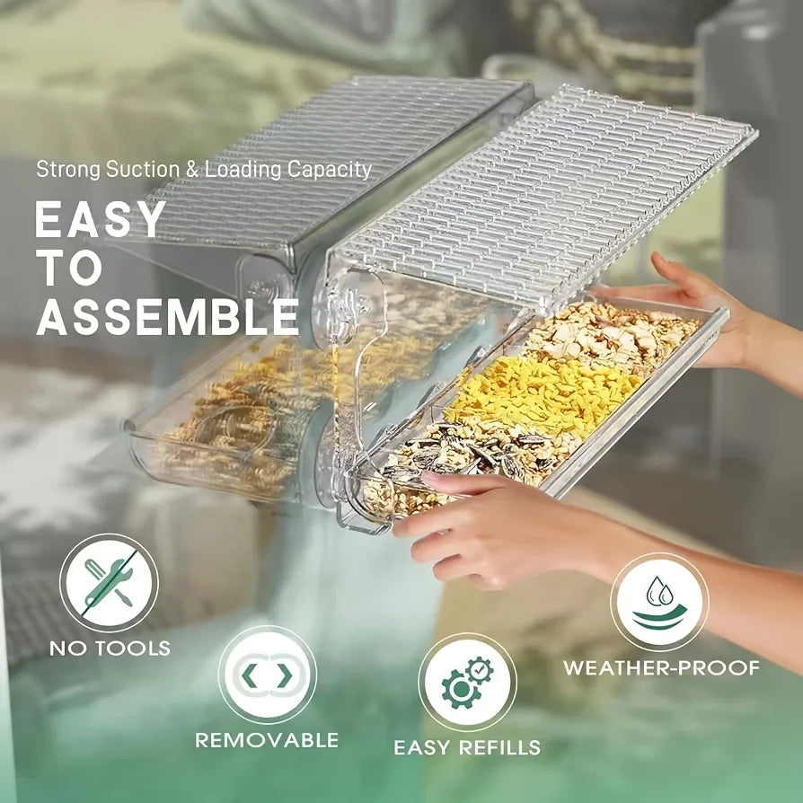 Large Window Bird Feeder with Removable Tray