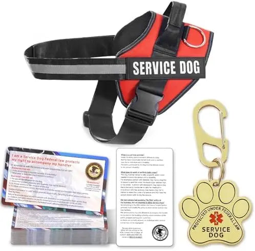 ADA Compliance Service Dog Harness, ID Cards and Metal Tag