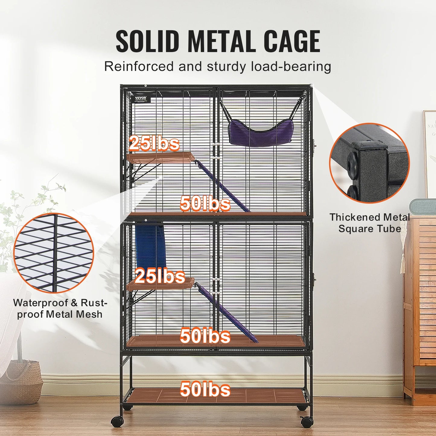 4-Tier Rolling Metal Critter Cage