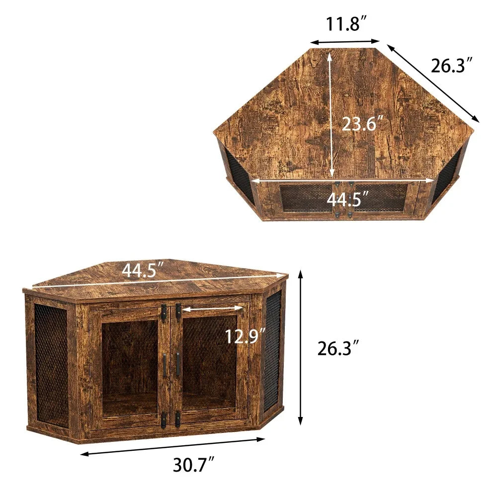 Corner Furniture, Wooden Dog Kennel Crate