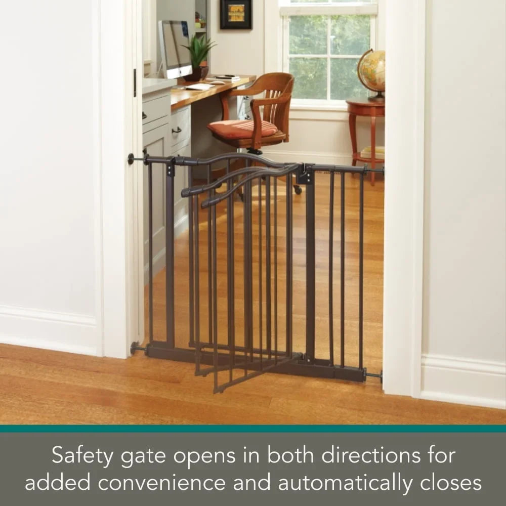 Wide Metal Pressure Mounted Self Closing Pet Gate