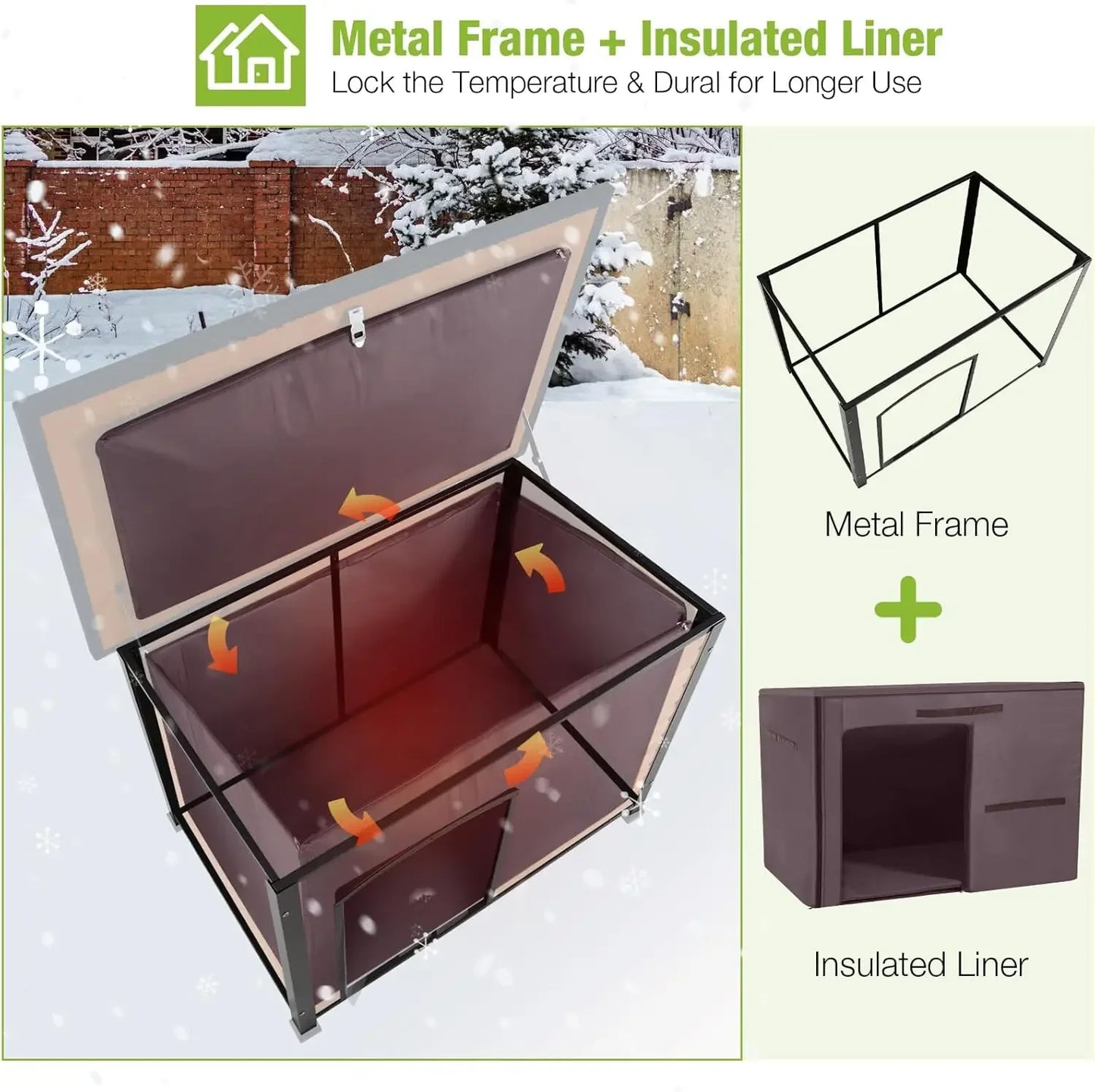Large Insulated Winter Dog House for Outside
