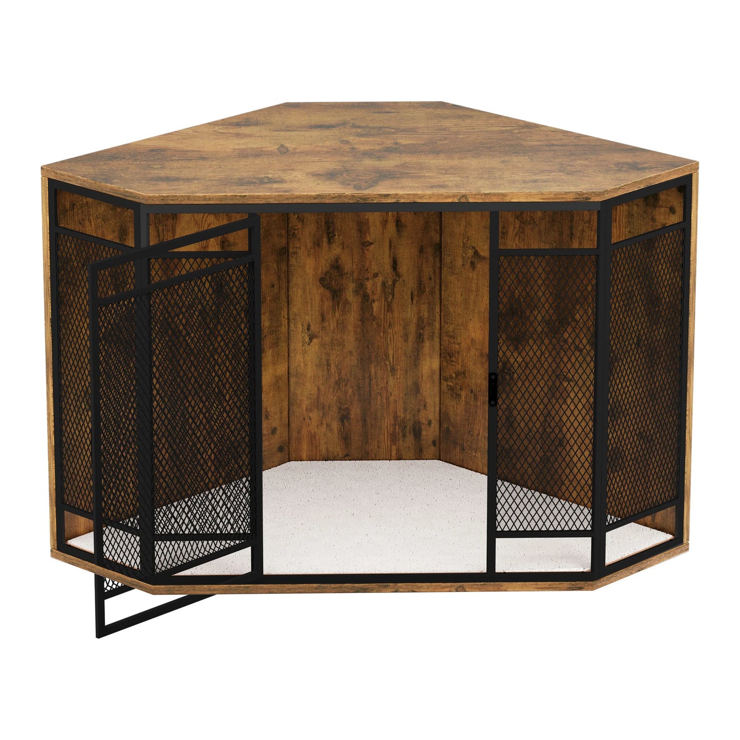 Sturdy Side Table Dog Crate w/Soft Cushion Mat