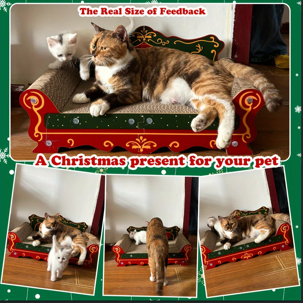 Thick Cardboard Indoor Couch Shaped Scratching Pad for Cats