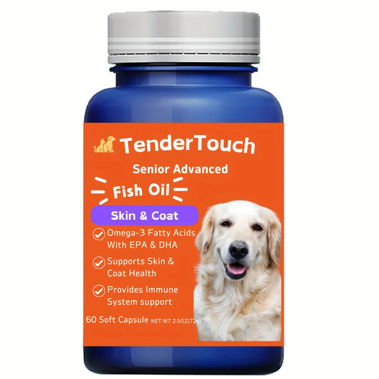 Omega 3 Fish Oil for Cats and Dogs, Shedding and Dry Skin Support (60 capsules)