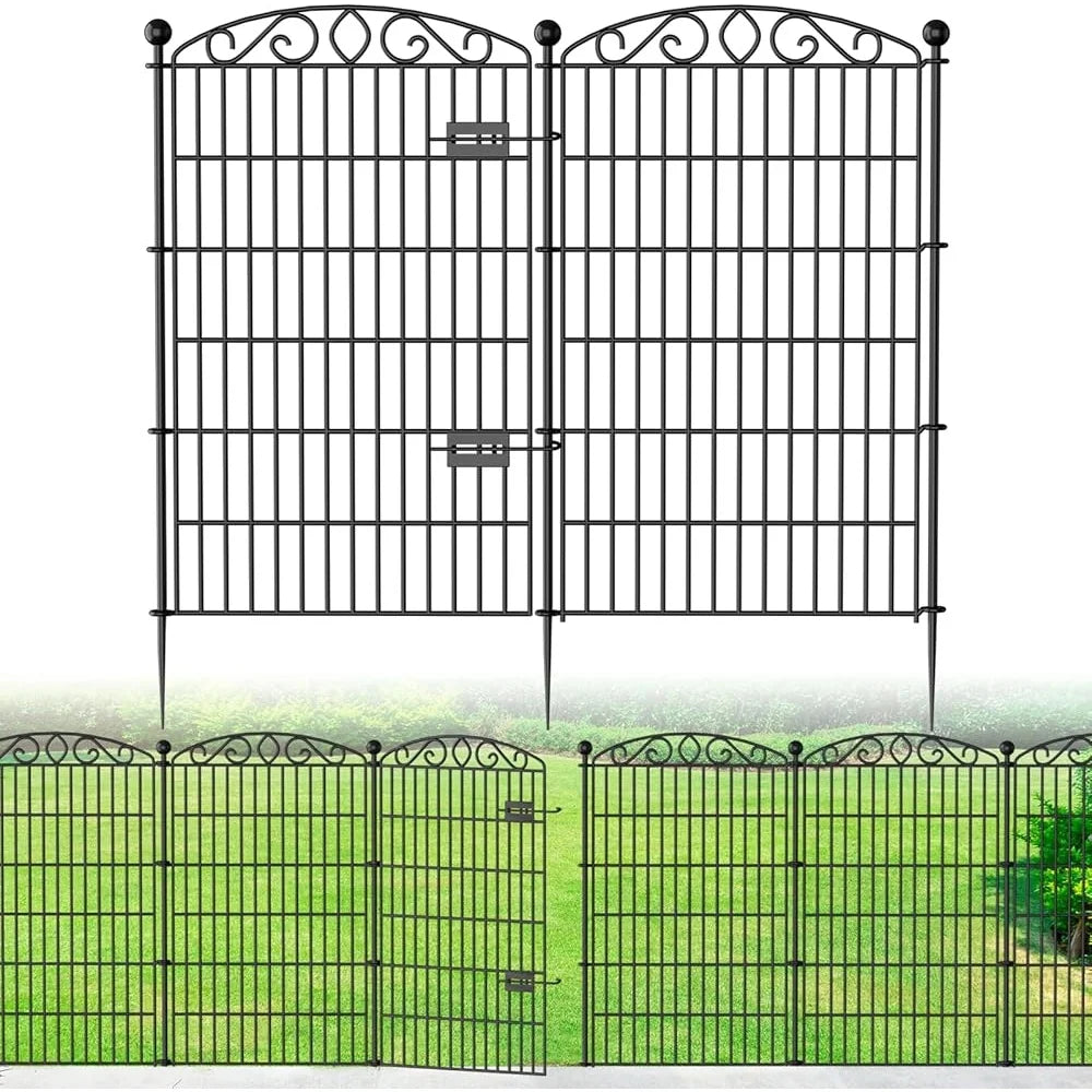 Tall 12 Panel Metal Fencing Animal Barrier with Gate