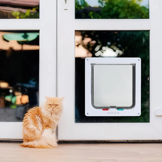 In & Out Weatherproof 4 Way Security Lock Pet Door Flap