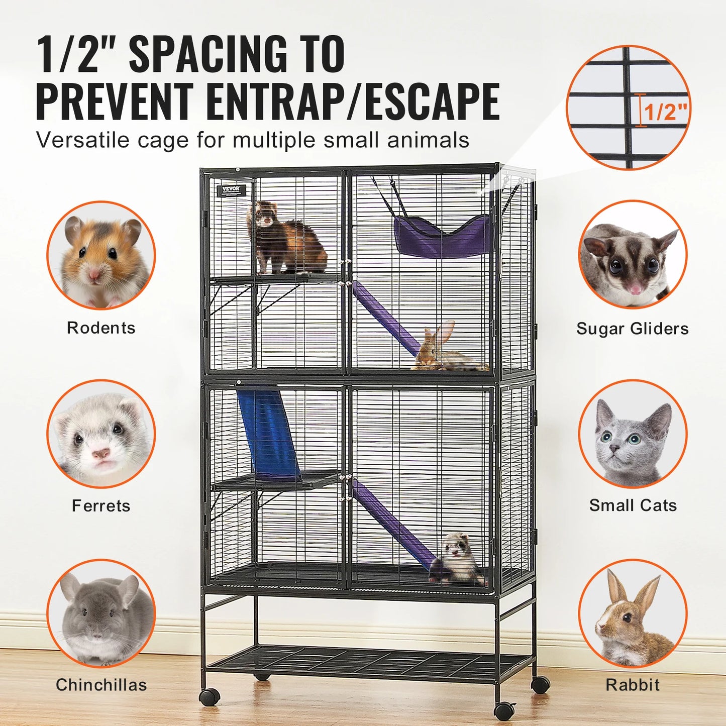 4-Tier Rolling Metal Critter Cage