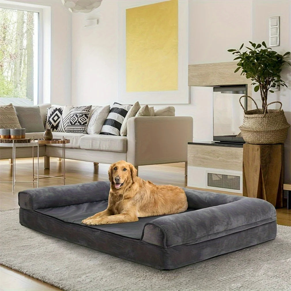 Jumbo Orthopedic Plush Memory Foam Dog Bed