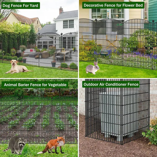 Decorative Metal No-Dig Pet Barrier Panels with Gate