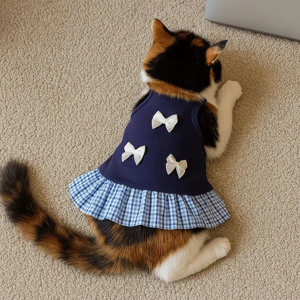 Breathable Soft Plaid Summer Dress for Pets