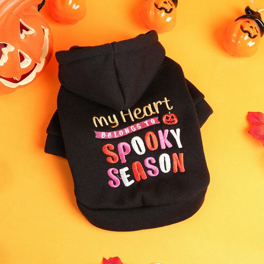 Hooded Open Button Halloween Sweater Jacket for Pets