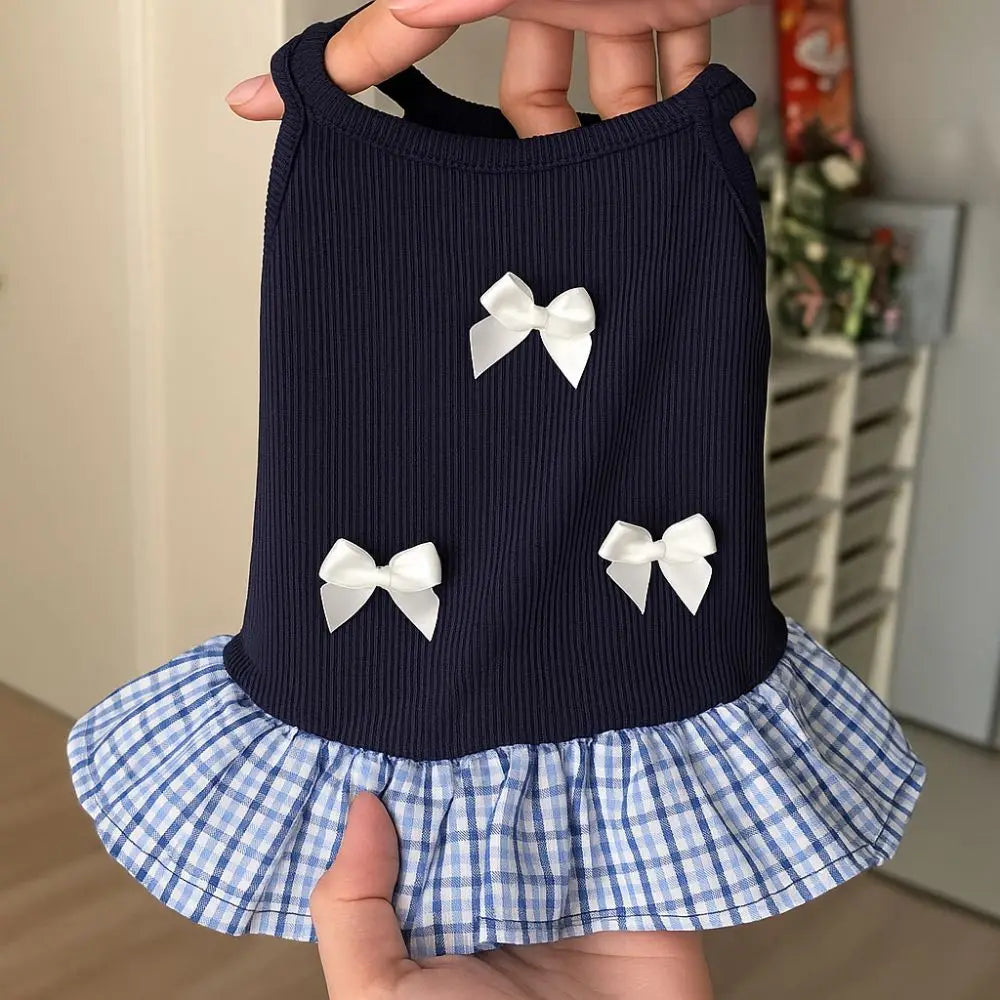 Breathable Soft Plaid Summer Dress for Pets