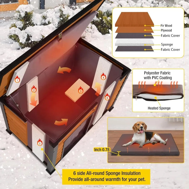 Insulated Waterproof Outdoor Dog House for Winter
