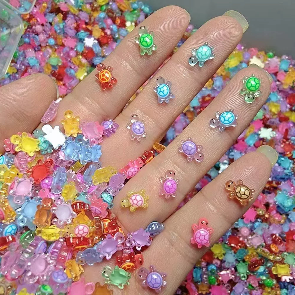 Mini Resin Turtle Figurines, Aquarium Decoration (100 pcs)