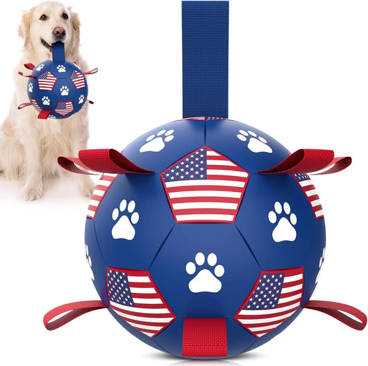 Patriotic Soccer Ball w/Straps, Dog Toy