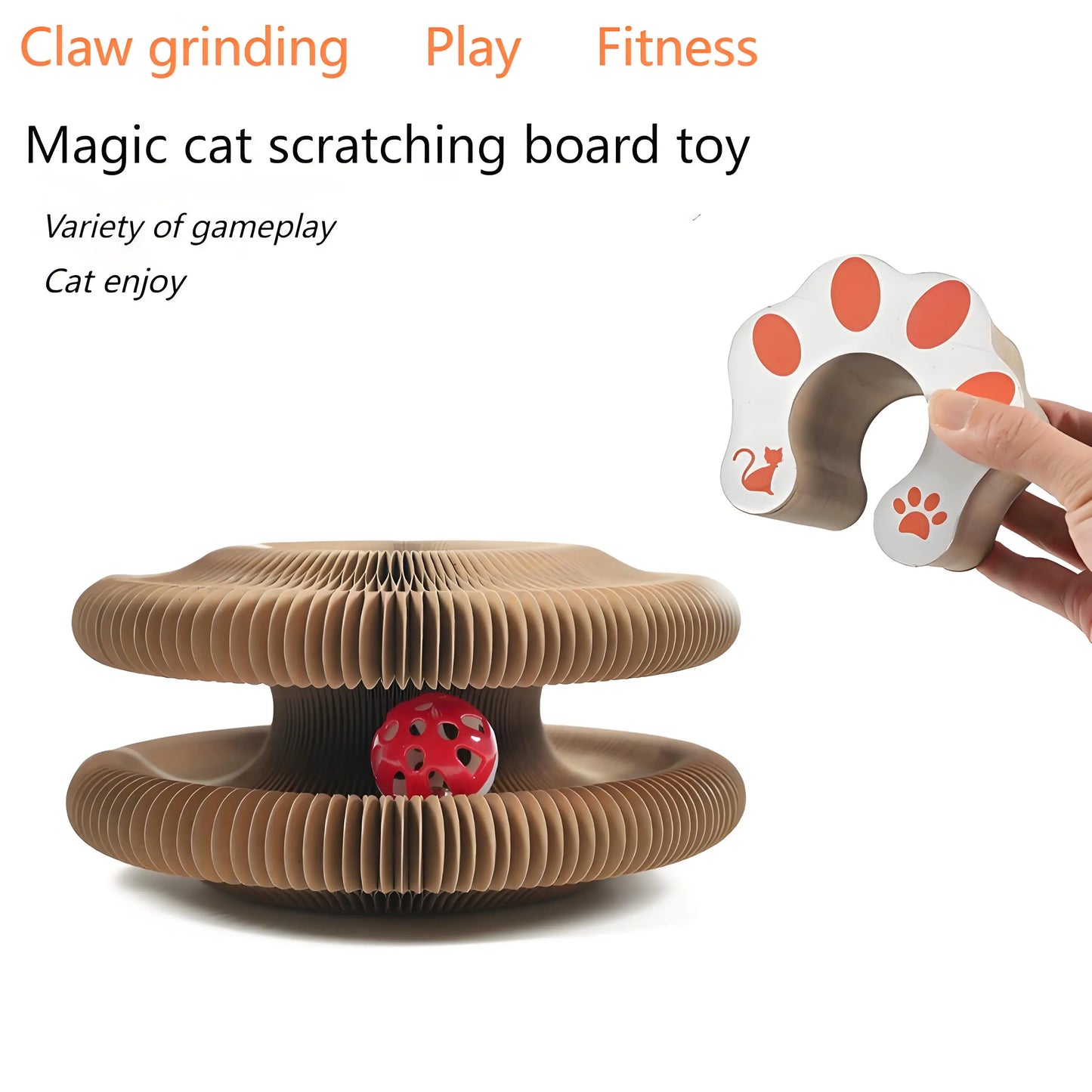 Interactive Play Cat Scratching Board w/Bell