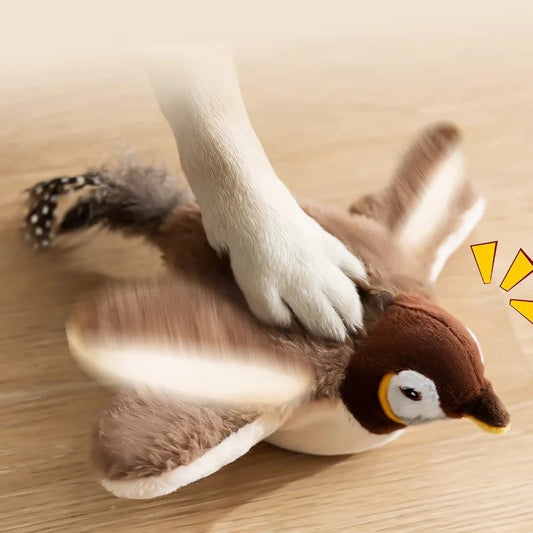 Touch Activated  Chirping Bird, Interactive Cat Toy