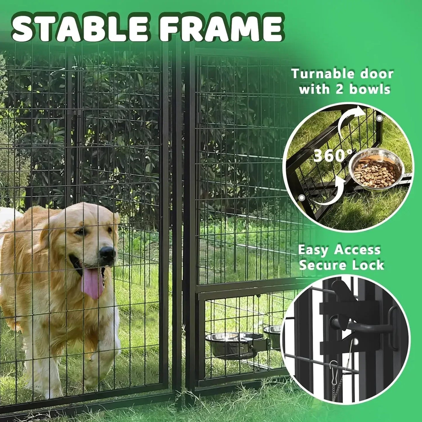 8x4x6ft Heavy Duty Outdoor Dog Kennel with Lock