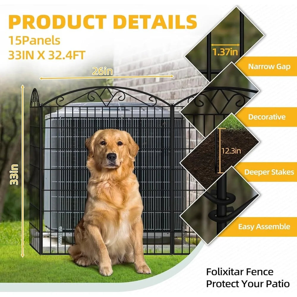 Rustproof 15 Panel Animal Barrier Fencing with Ground Stakes