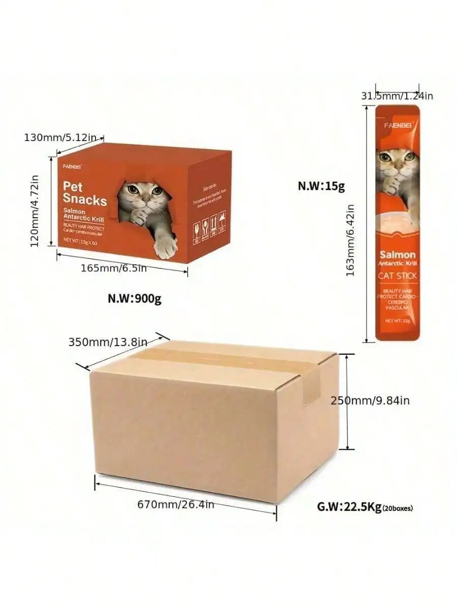 Assorted Cat Treat Pouches, Chicken Egg Yolk/Salmon Krill/Tuna Mussels