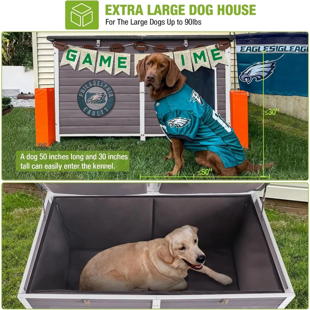 Outdoor Insulated Winter Dog House, 59.1"
