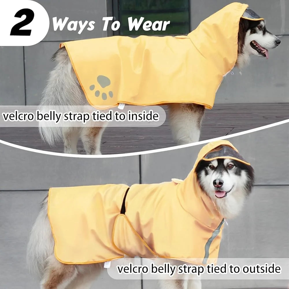Waterproof Hooded Reflective Slicker for Dogs